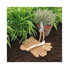 Set unelte pentru gradinarit din inox, lemn de frasin si piele Pruning Esschert Design
