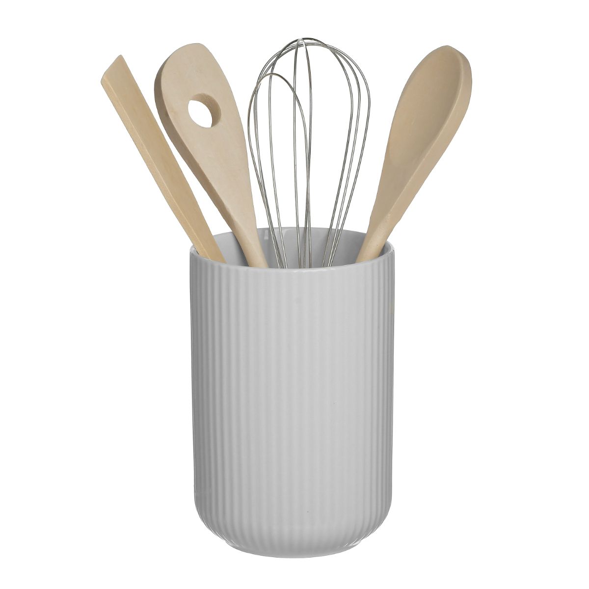 Set ustensile bucatarie din bambus cu suport din portelan, 1, hectarul.ro