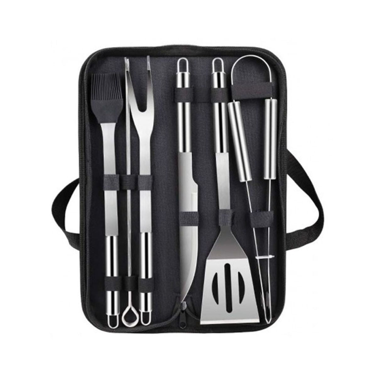 Set ustensile din inox, pentru gratar, 9 piese, Grunberg UG9PS, 1, hectarul.ro