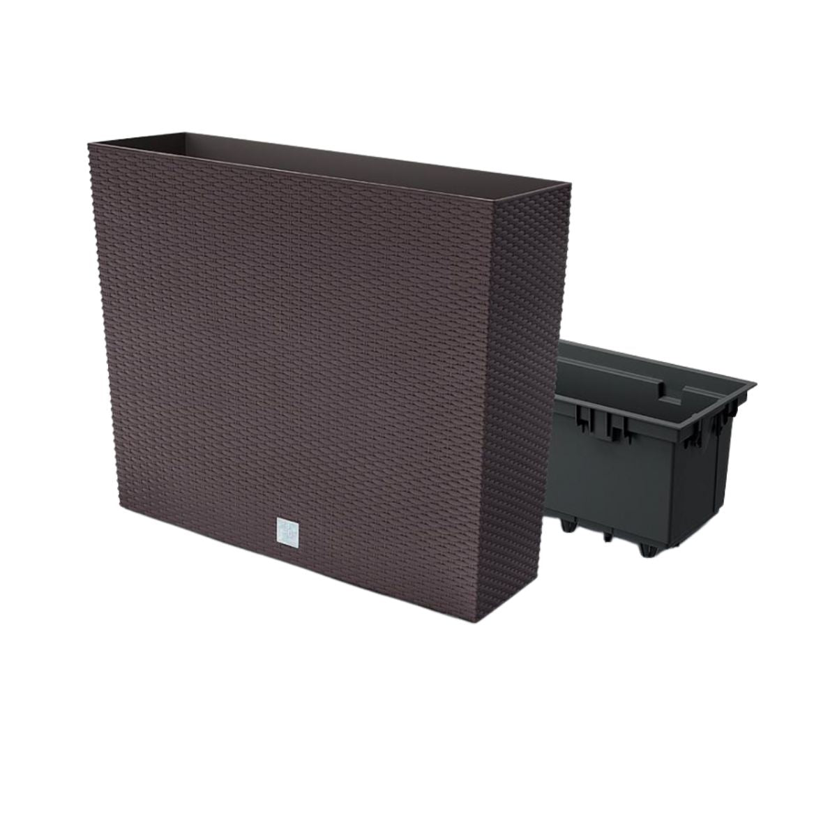 Jardiniera decorativa, imitatie ratan, maro, 58x18x49.8 cm, 1, hectarul.ro