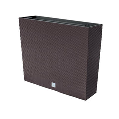 Jardiniera decorativa, imitatie ratan, maro, 58x18x49.8 cm