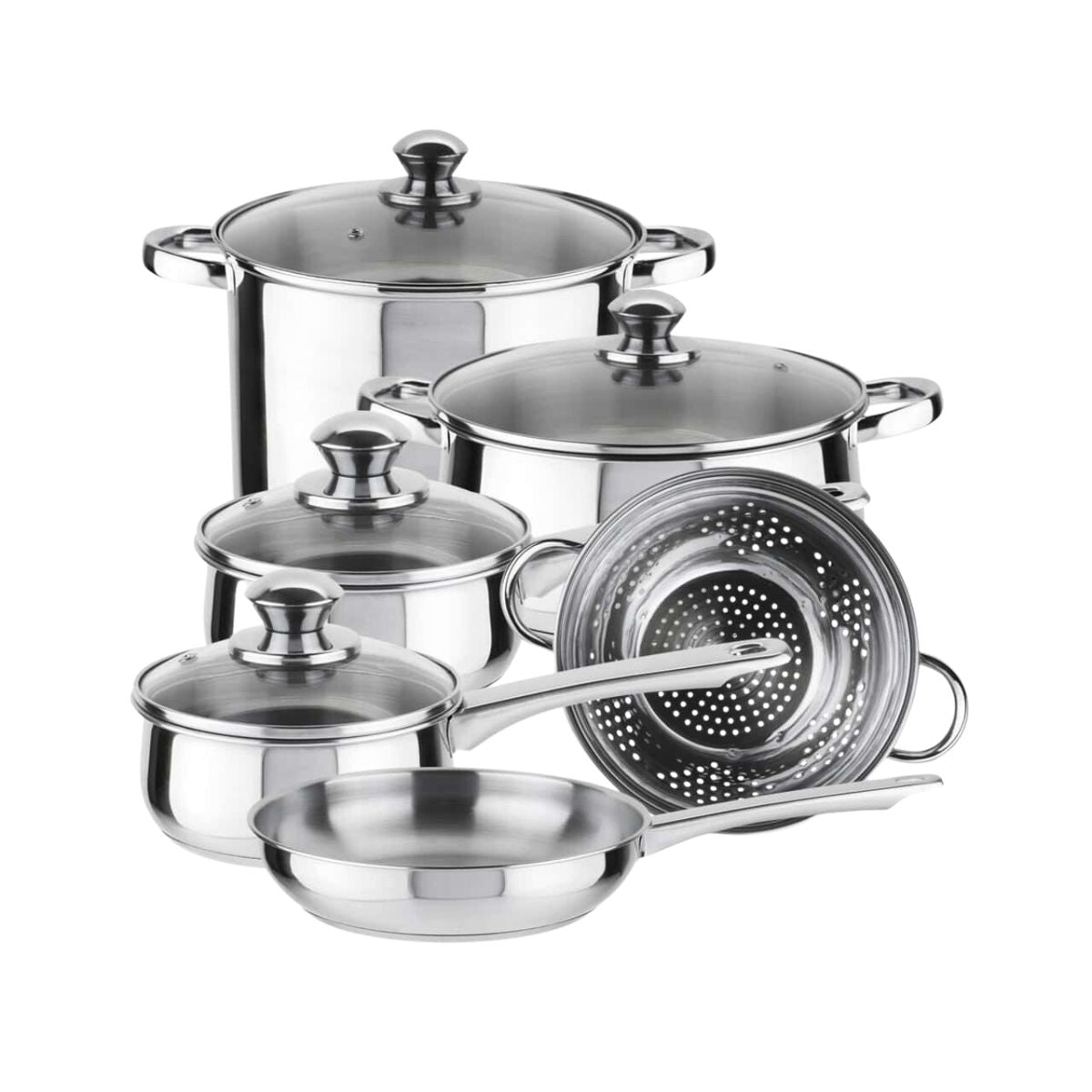 Set vase de gatit cu 10 piese din otel inox Vesta Magefesa, 1, hectarul.ro