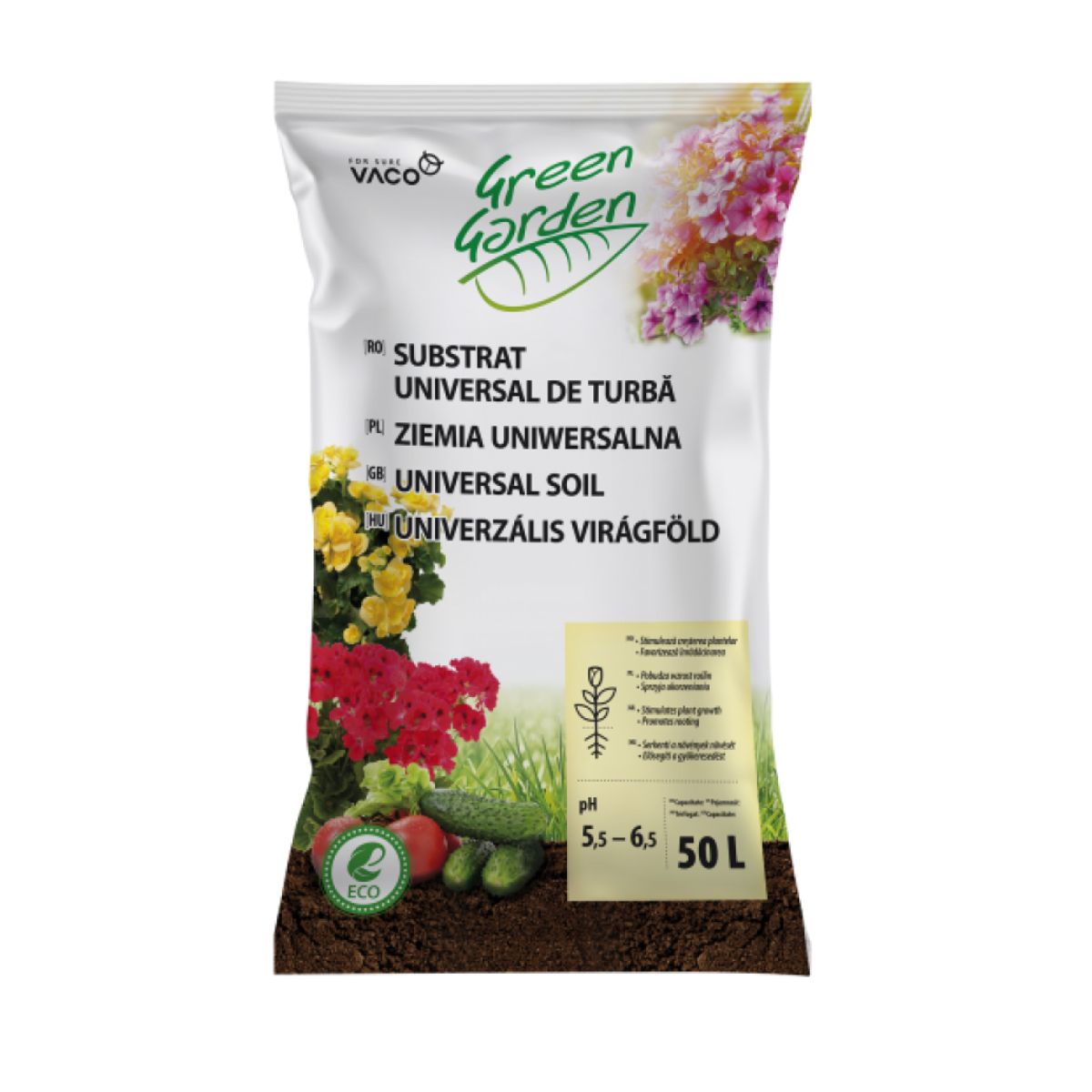 Substrat universal de turba pentru semanat si plantat, 50 litri, 1, hectarul.ro
