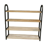 Hectarul - Suport cu 4 rafturi, din lemn si plastic, pentru incaltaminte, 64 x 18 x 64 cm, bienWood STO6710