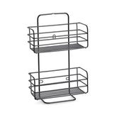 Hectarul - Suport de accesorii pentru baie/bucatarie cu ventuze, negru, din metal, 25 cm, Bathroom Rack Zeller