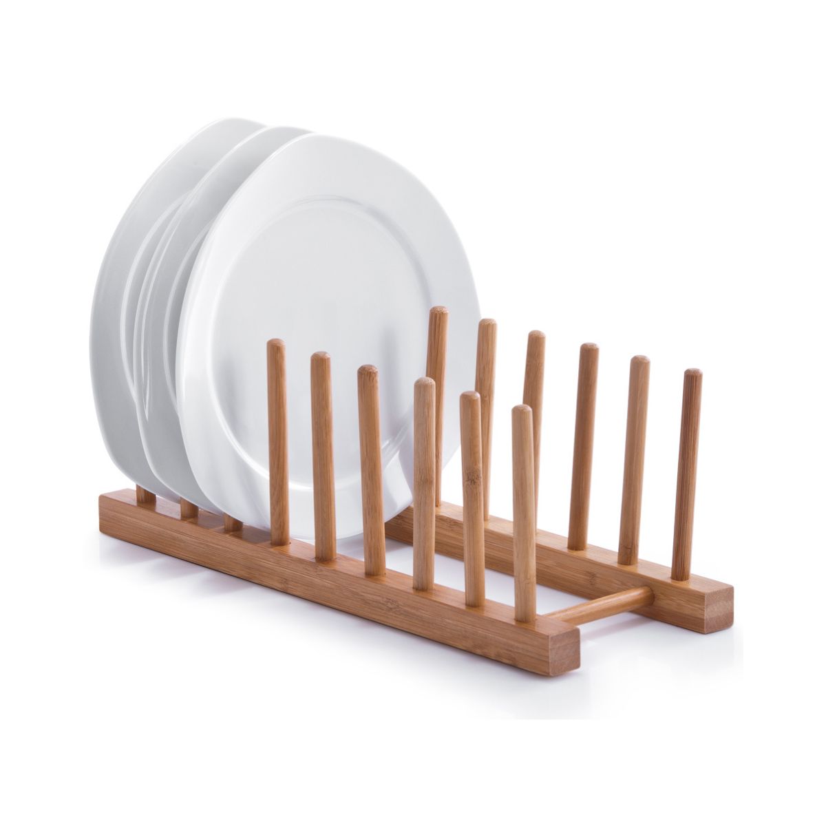 Suport de farfurii, maro, din bambus, 34 cm, Plate Holder Zeller, 1, hectarul.ro