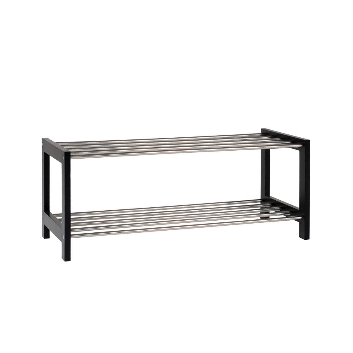 Suport de incaltaminte negru/argintiu din lemn si otel 78 cm Padova House Nordic, 1, hectarul.ro