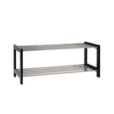 Hectarul - Suport de incaltaminte negru/argintiu din lemn si otel 78 cm Padova House Nordic