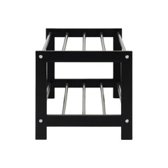 Suport de incaltaminte negru/argintiu din lemn si otel 78 cm Padova House Nordic