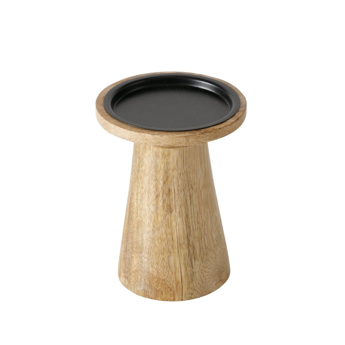 Suport de lumanare Ø10 cm maro din lemn de mango Merla Boltze, 1, hectarul.ro