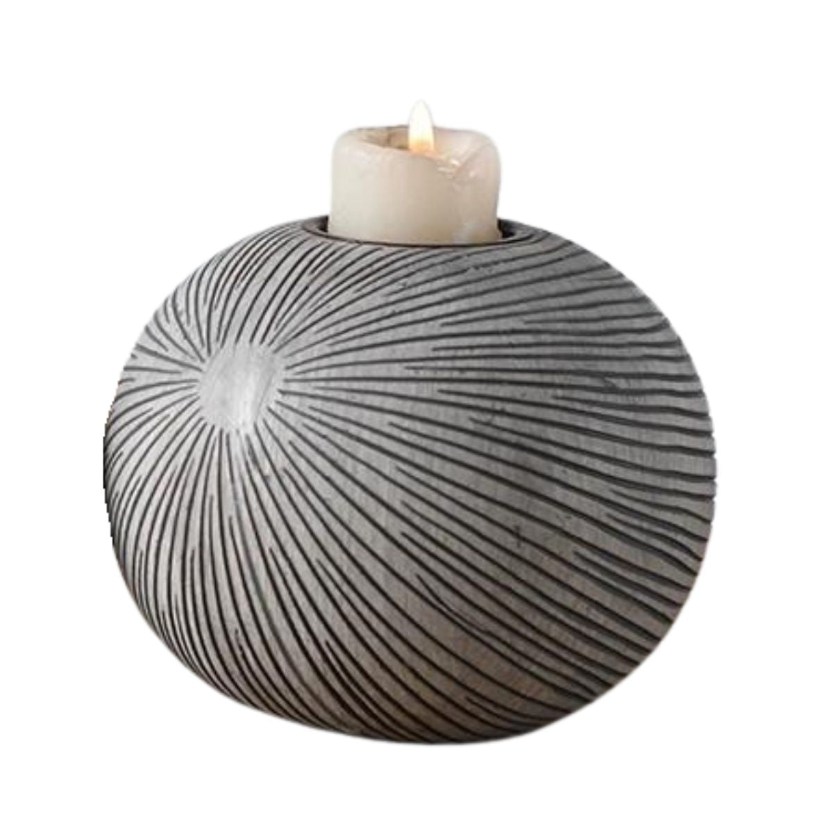 Suport de lumanare gri din polirasina 10 cm Yazhi, 1, hectarul.ro