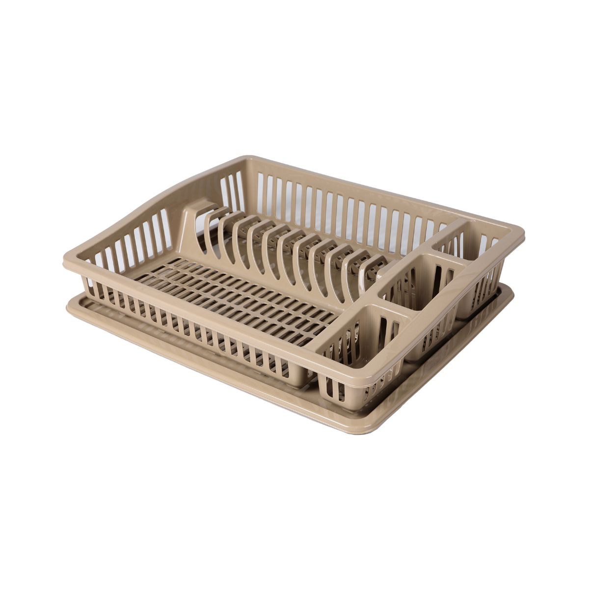 Suport de vase, maro, cu tava si suport de tacamuri, din plastic, 46 cm, Urban Living, 1, hectarul.ro