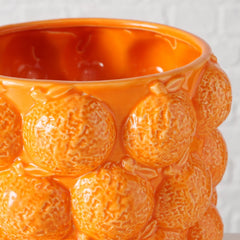Suport decorativ pentru ghiveci, din ceramica, Ø17 cm portocaliu Orange Boltze