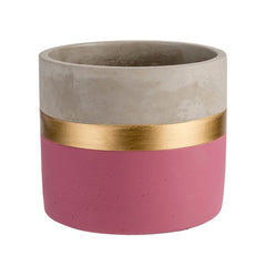 Suport decorativ pentru ghiveci, roz, din ciment, Ø13,8 x 11,5 cm Metallic Line Cosy&Trendy