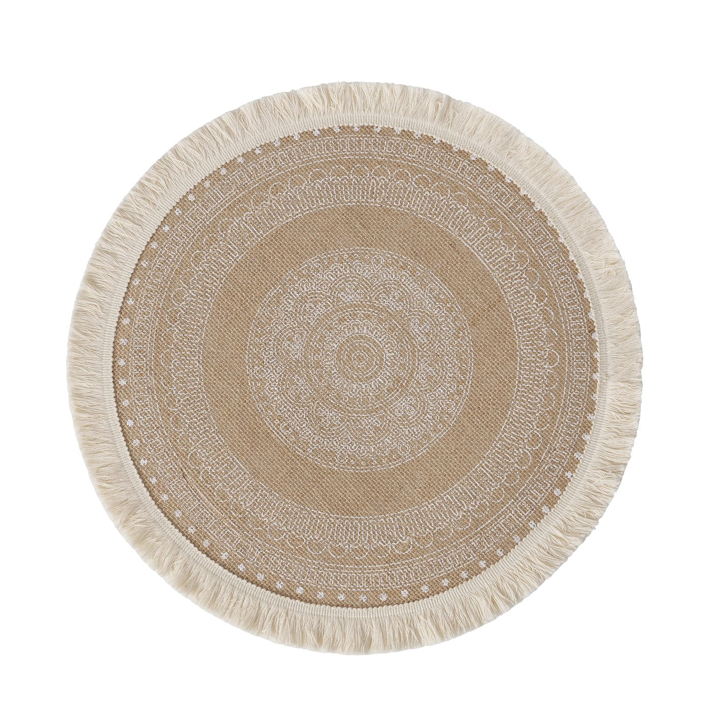 Suport farfurie, bej, din iuta, diametrul 38 cm, Delee Boltze, 1, hectarul.ro