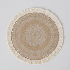 Suport farfurie, bej, din iuta, diametrul 38 cm, Delee Boltze