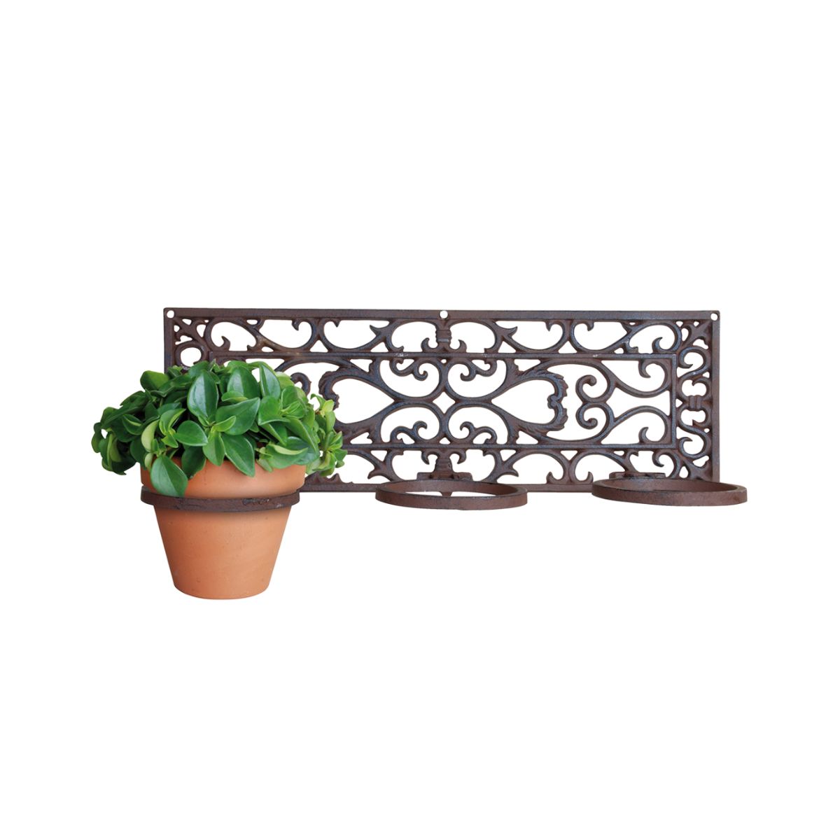 Suport pentru 3 ghivece ruginiu din otel turnat Classic Esschert Design, 1, hectarul.ro