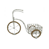 Hectarul - Suport pentru ghiveci in forma de bicicleta , din metal vopsit alb antichizat, 58x23x42 cm