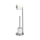 Hectarul - Suport pentru hartie igienica si perie toaleta, argintie, din inox, 60 cm, Toilet Holder Zeller