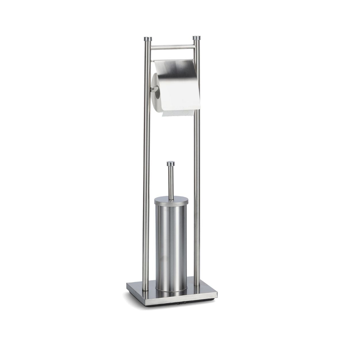 Suport pentru hartie igienica si perie toaleta, argintiu, din inox, 76 cm, Toilet Holder Zeller, 1, hectarul.ro