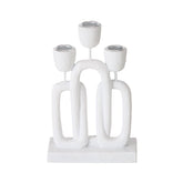 Hectarul - Suport pentru lumanari alb din polirasina 22 cm Ibizy Boltze