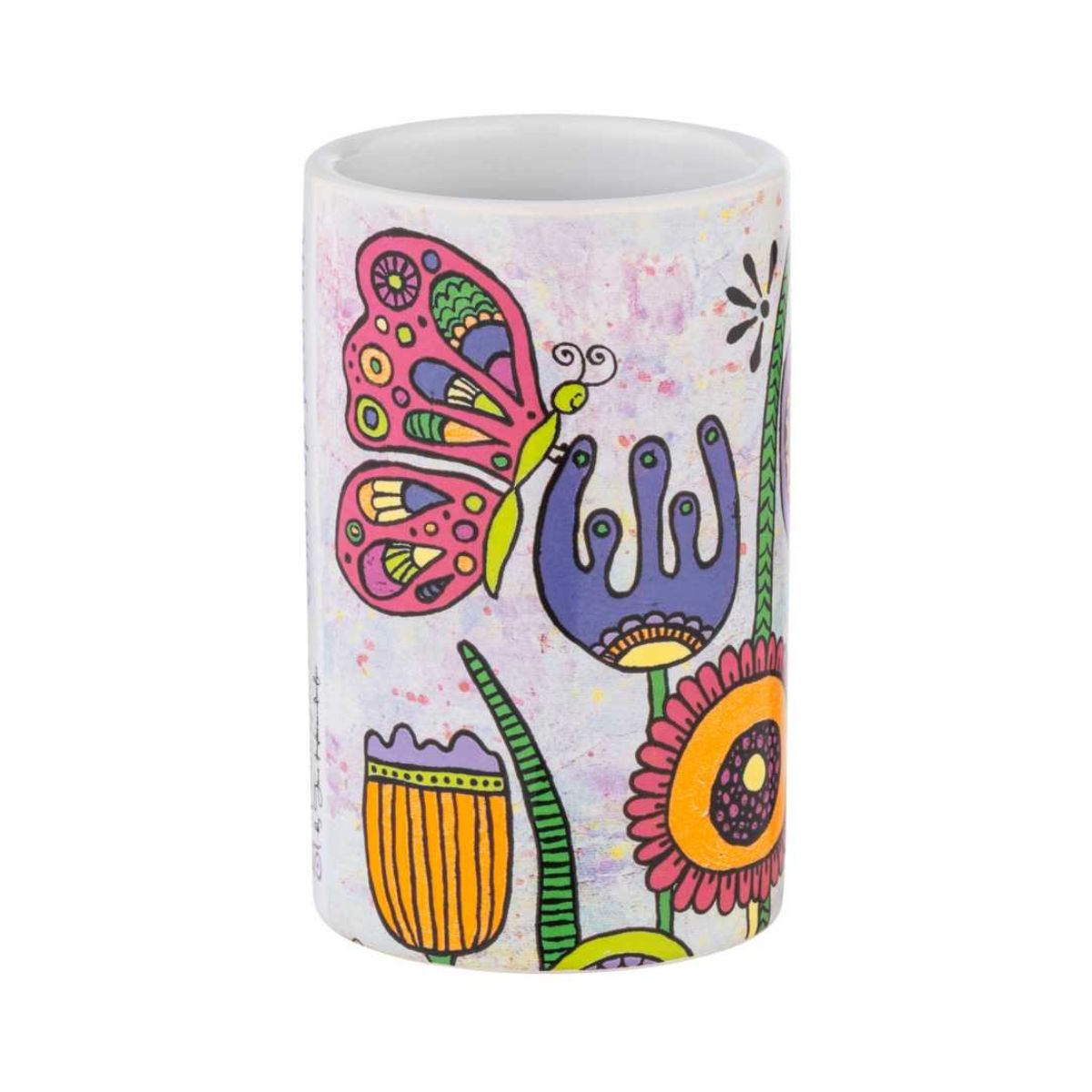 Suport pentru periuta de dinti multicolor din ceramica Full Bloom Rollin Art Wenko, 1, hectarul.ro