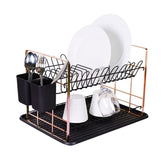 Hectarul - Suport vase, cromat finisaj mat, cu tava din plastic si suport tacamuri, 48x32x29 cm, Grunberg GR3232