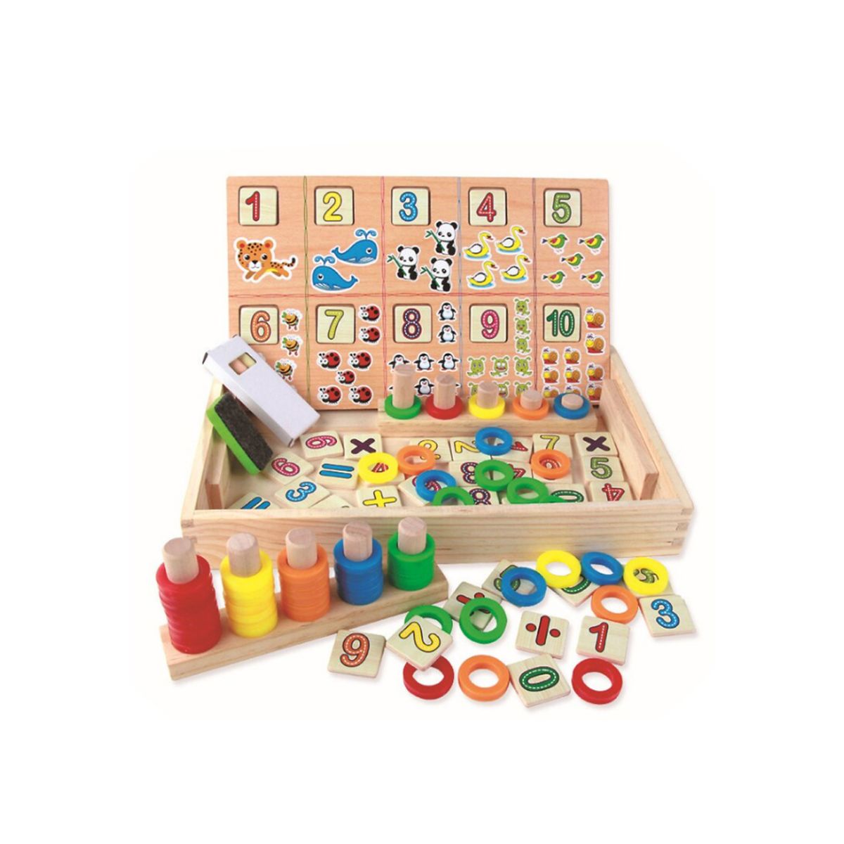 Tablita de lemn cu 2 fete Montessori, WD 2023, 1, hectarul.ro