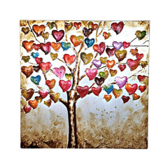 Tablou de metal 3D, motiv "Copacul lui Valentin", 60x60 cm