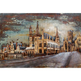 Hectarul - Tablou de metal 3D, motiv "Orasul Gent", 80x120x7 cm