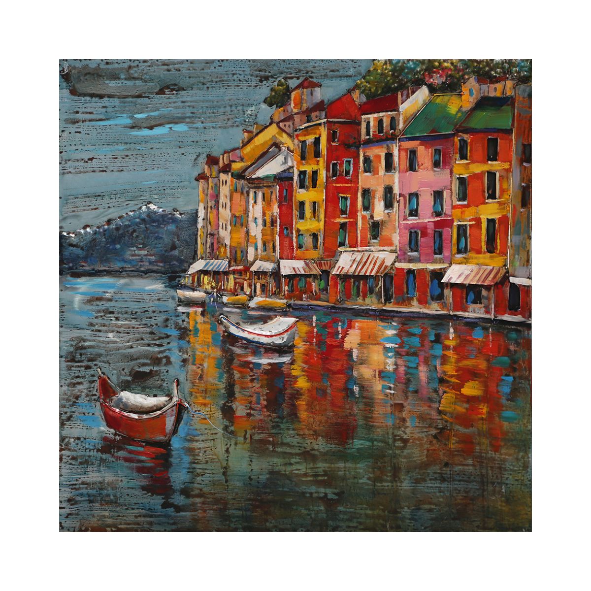 Tablou de metal 3D, motiv Venetian, 100 cm x 100 cm, 1, hectarul.ro