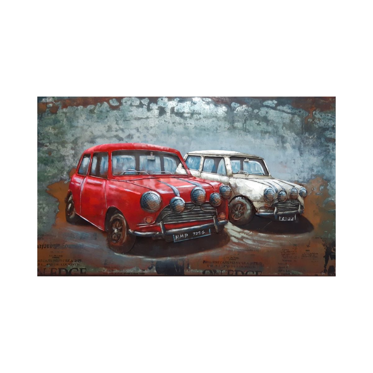 Tablou metal 3D metal masini sport - Mini Cooper 120 x 80 x 3 cm, 1, hectarul.ro