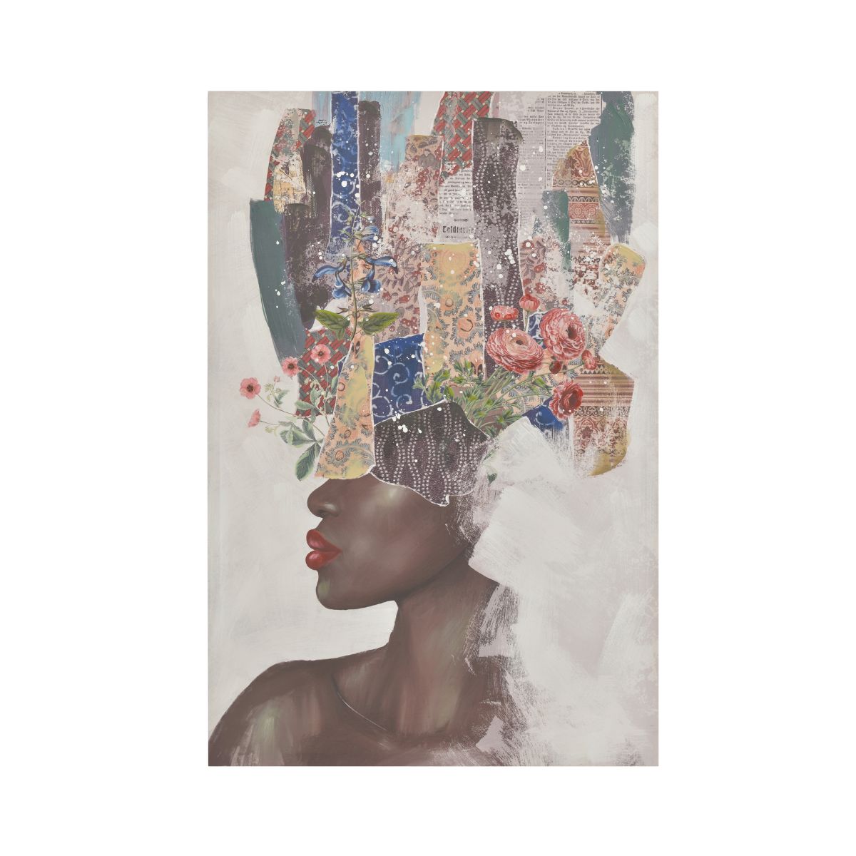 Tablou printat pe canvas 80X3X120 cm Girl Patchwork Inart, 1, hectarul.ro