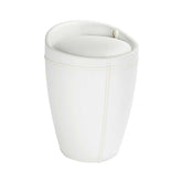 Hectarul - Taburet de baie alb cu cos pentru rufe Candy leather look Wenko