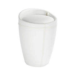 Taburet de baie alb cu cos pentru rufe Candy leather look Wenko