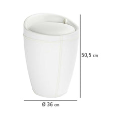 Taburet de baie alb cu cos pentru rufe Candy leather look Wenko