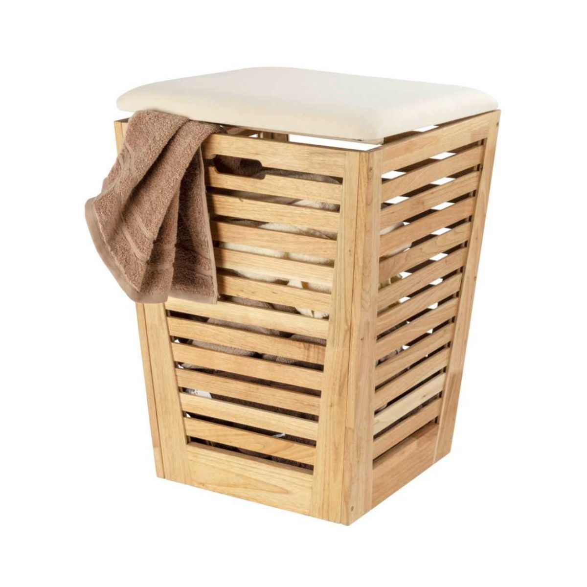 Taburet de baie maro din lemn cu spatiu de depozitare Norway Wenko, 1, hectarul.ro