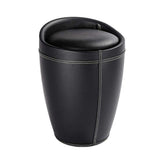 Hectarul - Taburet de baie negru cu cos pentru rufe Candy leather look Wenko