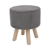 Hectarul - Taburet rotund, tapitat cu catifea, cu picioare din lemn, Ø 37x41 cm, Grunberg TB97 (gri)