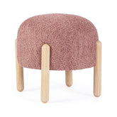 Hectarul - Taburet, roz pal, din lemn poliester si poliuretan, Ø 45 cm, Dayla Bizzotto