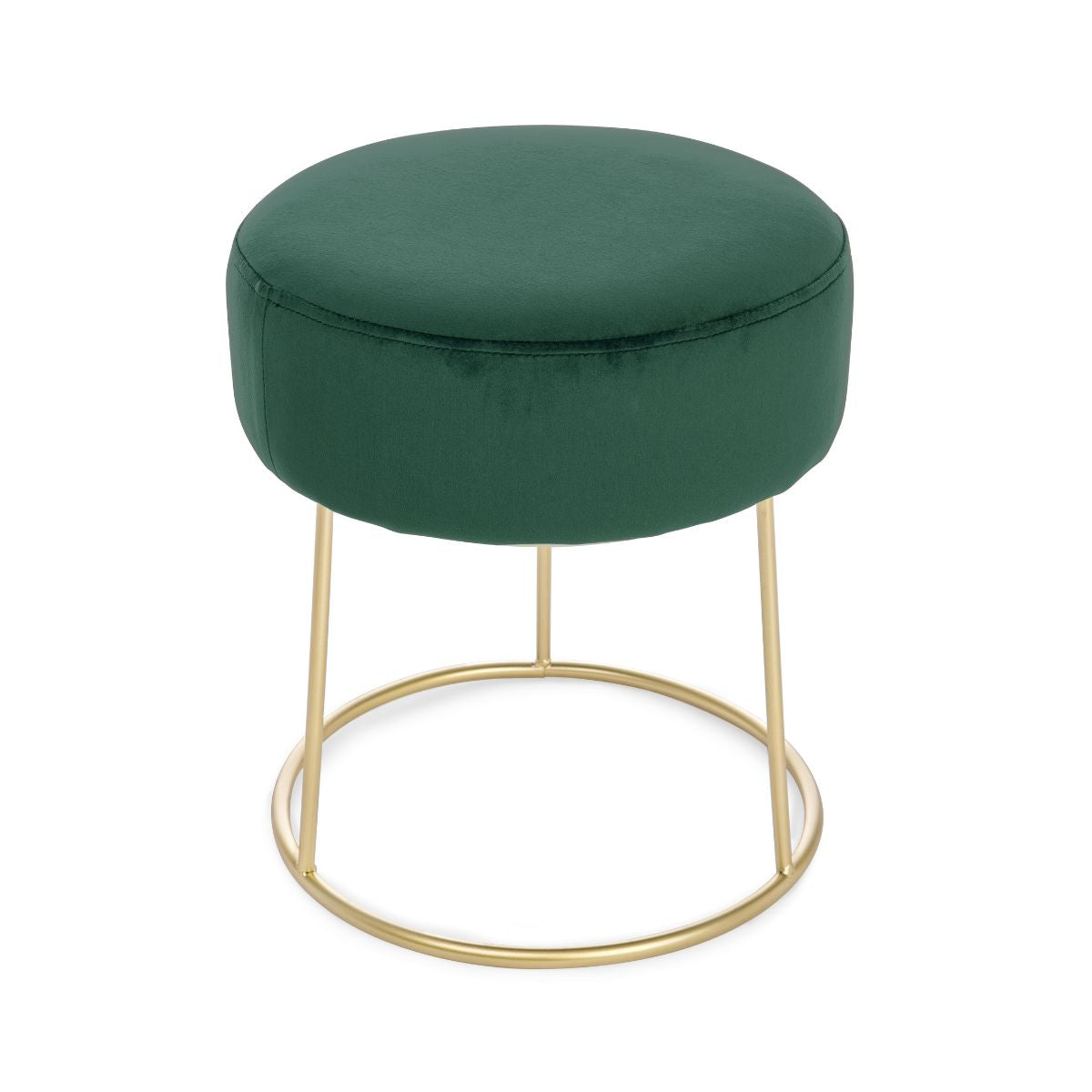 Taburet verde/auriu din catifea poliester si otel Clarissa Bizzotto, 1, hectarul.ro