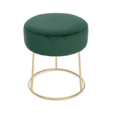 Hectarul - Taburet verde/auriu din catifea poliester si otel Clarissa Bizzotto