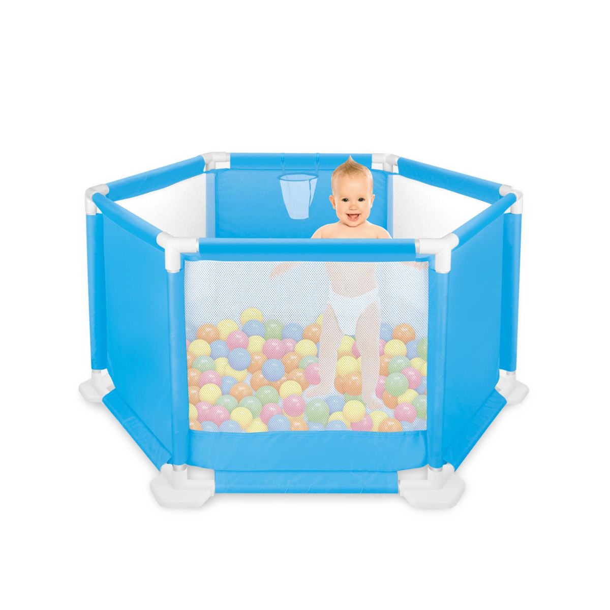 Tarc de joaca pentru copii cu 50 de bile, Albastru TT3003, 1, hectarul.ro