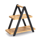Hectarul - Tava de servire etajata maro, din bambus, 34 cm, Serving Tray Zeller