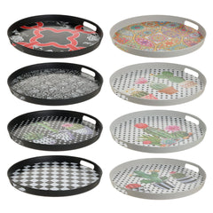 Tava de servire rotunda, cu manere, 38x38x3 cm, plastic