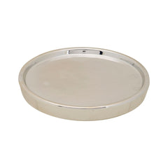 Tava decorativa argintie Ø18,5 x 2,2 cm din material ceramic Round Cosy&Trendy