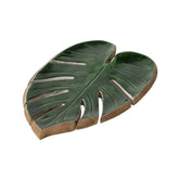 Hectarul - Tava decorativa verde din lemn de mango 30 x 20 cm Monstera Boltze