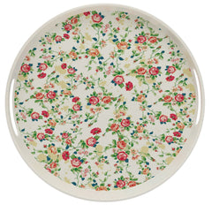 Tava rotunda 30cm, din fibre de bambus, Grunberg BM015 (flori)