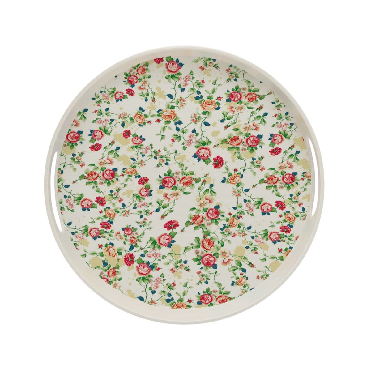 Tava rotunda 30cm, din fibre de bambus, Grunberg BM015 (flori), 1, hectarul.ro