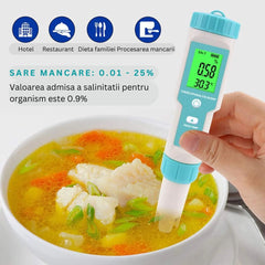 Tester de calitate a apei 7 in 1 PH/TDS/EC/ORP/S.G/Salinitate/Temperatura